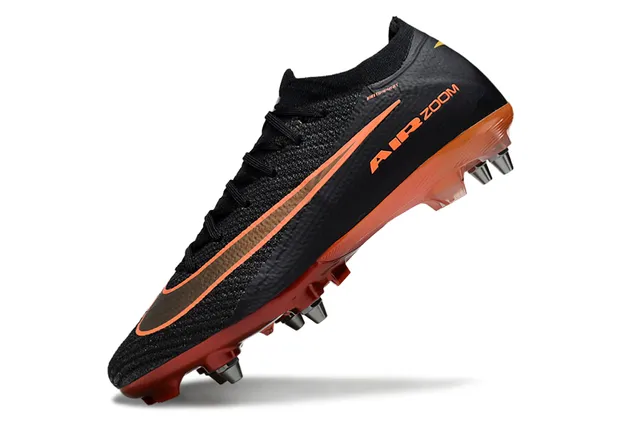 Nike Mercurial Vapor Air Zoom Black Orange Firm-Ground Sapatos de futebol 3
