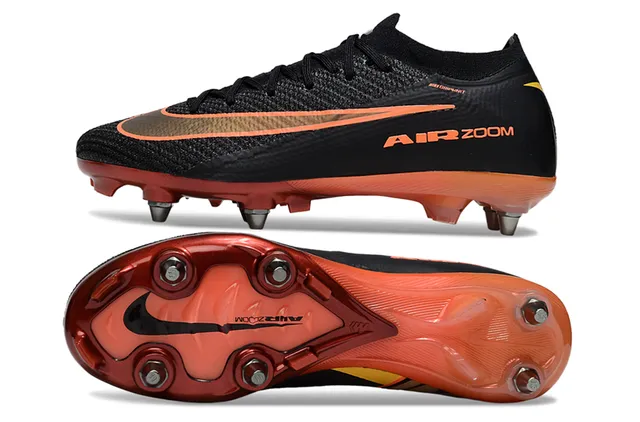 Nike Mercurial Vapor Air Zoom Black Orange Firm-Ground Sapatos de futebol 6