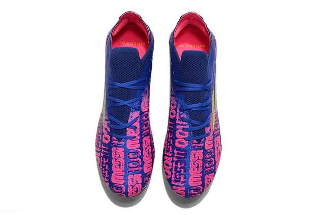 نيكي Mercurial Vapor Messi 100 أزرق بنفسج نيون أحذية كرة القدم للأرض الصلبة 2