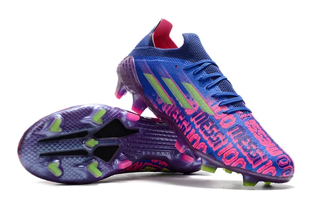 نيكي Mercurial Vapor Messi 100 أزرق بنفسج نيون أحذية كرة القدم للأرض الصلبة 3