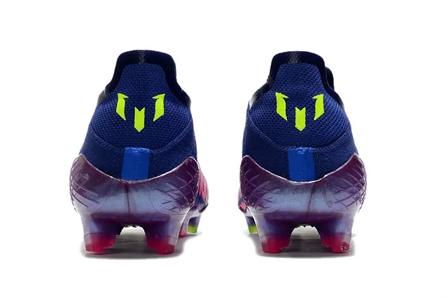 نيكي Mercurial Vapor Messi 100 أزرق بنفسج نيون أحذية كرة القدم للأرض الصلبة 4