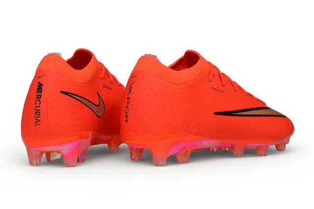 Nike Mercurial Vapor Orange Gold Upper Knit Low-Cut Overlay Swoosh Métallique Firm-Ground Chaussures de Football 6