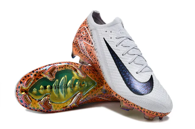 Nike Mercurial Vapor सफेद नारंगी जकड़ ऊपरी धब्बेदार ग्राफिक ओवरले Firm-Ground Soccer Shoes 3