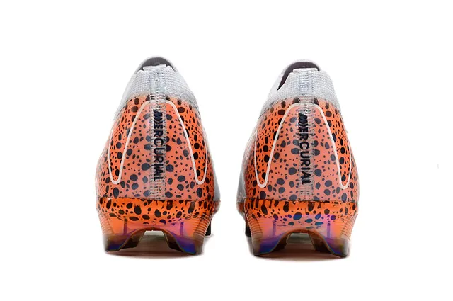 Nike Mercurial Vapor सफेद नारंगी जकड़ ऊपरी धब्बेदार ग्राफिक ओवरले Firm-Ground Soccer Shoes 4