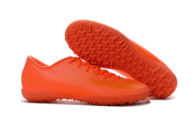 Nike Mercurial X Yellow Red Low-Cut Synthetic Upper Ribbed Textured Forefoot Turf Soccer Shoes 6