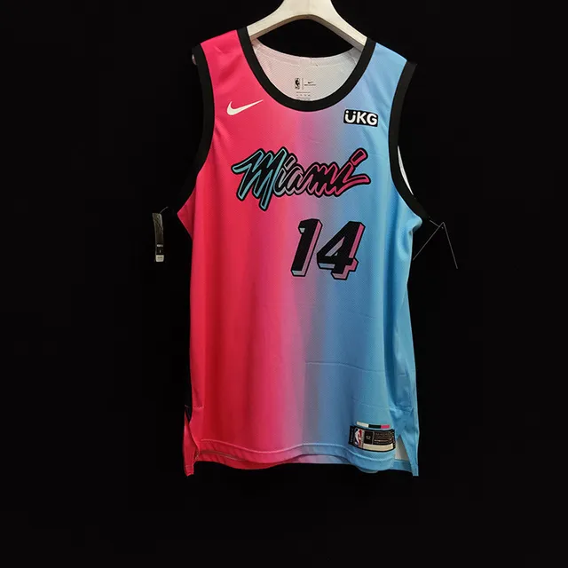 Nike Miami Heat City Edition Camiseta com Gradiente Rosa a Azul 3