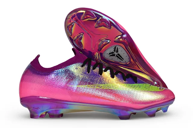 Nike Multicolor Rosa Iridiscente Holográfico Superior Bajo Corte Cuello de Calcetín Ajustado Superficie Firme Zapatos de Fútbol 1