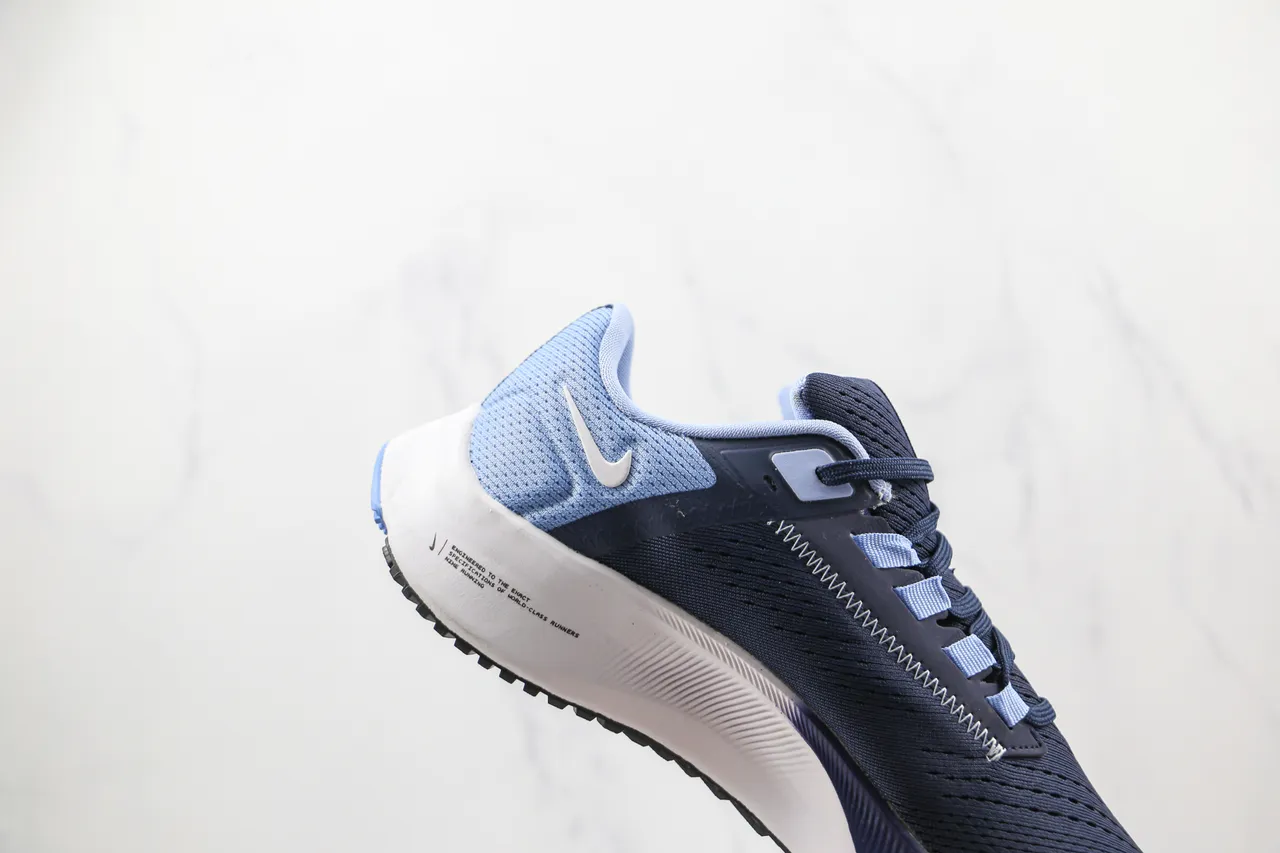 Nike Navy Blue Engineered Mesh Upper White Swoosh Overlay Running Shoes 5