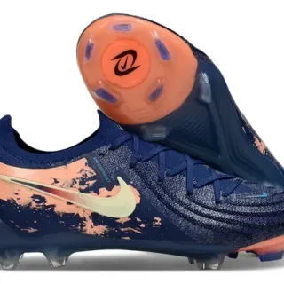 Nike Chuteiras Navy Orange Knit Upper Splatter-Print Overlay Firm-Ground
