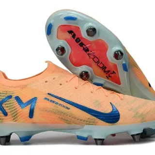 Nike Orange Bleu Knit Upper Dynamic Fit Collar Surface Ferme Chaussures de Football