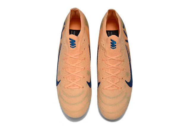Nike Orange Bleu Knit Upper Dynamic Fit Collar Surface Ferme Chaussures de Football 2