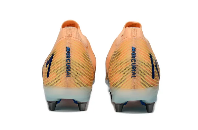 Nike Orange Bleu Knit Upper Dynamic Fit Collar Surface Ferme Chaussures de Football 4