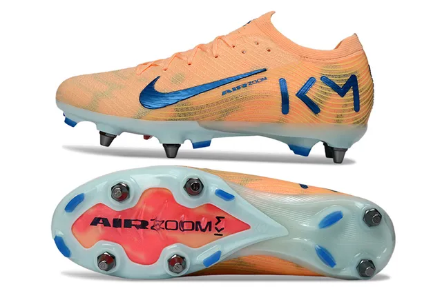 Nike Orange Bleu Knit Upper Dynamic Fit Collar Surface Ferme Chaussures de Football 5