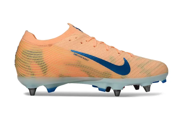 Nike Orange Bleu Knit Upper Dynamic Fit Collar Surface Ferme Chaussures de Football 7