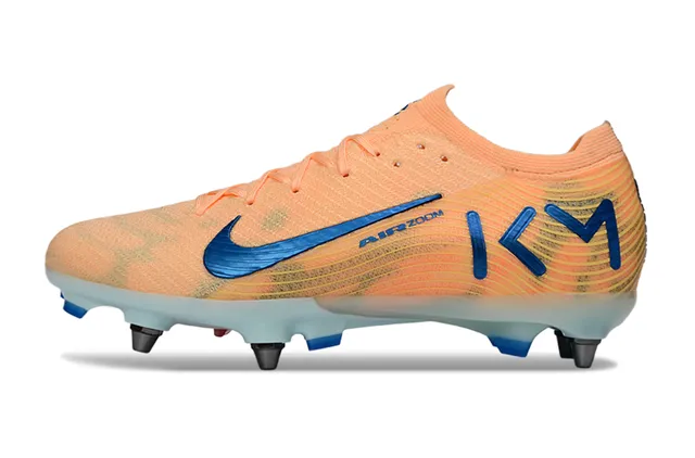 Nike Orange Bleu Knit Upper Dynamic Fit Collar Surface Ferme Chaussures de Football 8