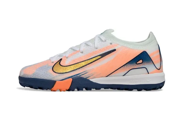 Nike Orange Navy Knit Upper Graphic-Print Overlay Turf Soccer Shoes 2