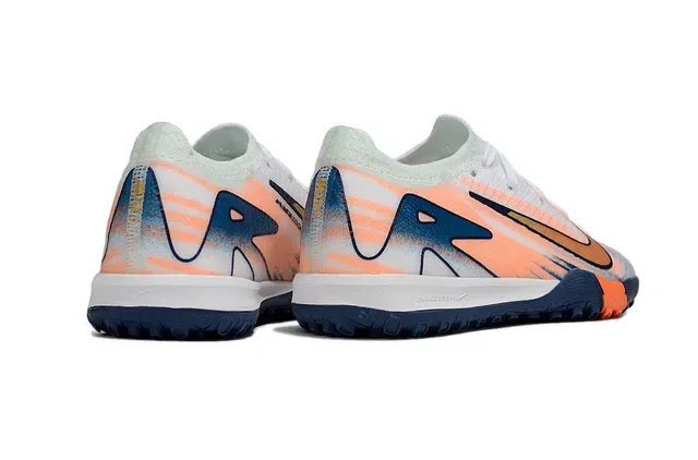 Nike Orange Navy Knit Upper Graphic-Print Overlay Turf Soccer Shoes 5