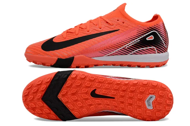 Nike Zapatillas de fútbol con upper de tricot en naranja y rosa y suela turf 5