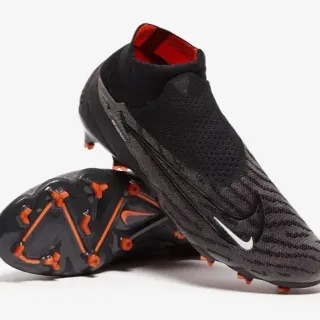Nike Phantom GT Preto/Laranja Corte Alto Ajuste Calcetim Superior Sola FG Sapatos de Futebol