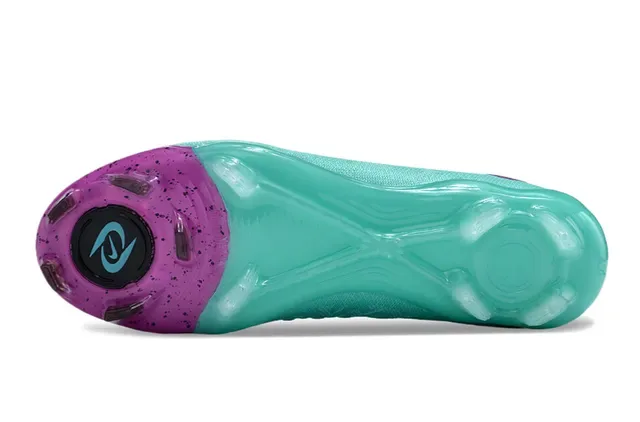 Nike Phantom GT নীল বেগুনি হাই-কাট সক-ফিট উপর ফ্লাইক্নিট নির্মাণ দৃঢ় মাটি ফুটবল জুতা 6