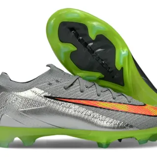 Nike Phantom GT Silver Green Chaussures de football upper tricoté métallique Firm-Ground