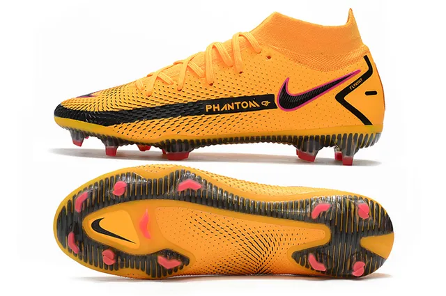 Nike Phantom GT White Blue Gold Firm-Ground Soccer Shoes 6