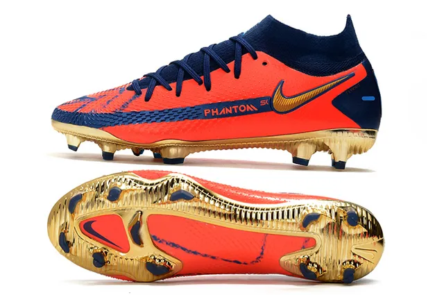 Nike Phantom GT White Blue Gold Firm-Ground Soccer Shoes 24
