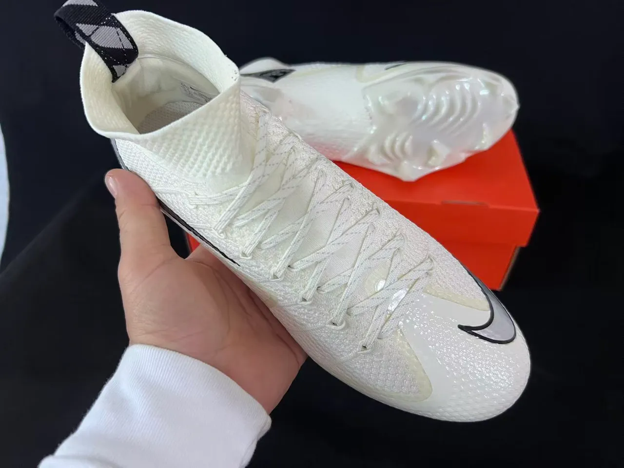 Nike Phantom GT chaussures de football blanc argent terrain ferme 5