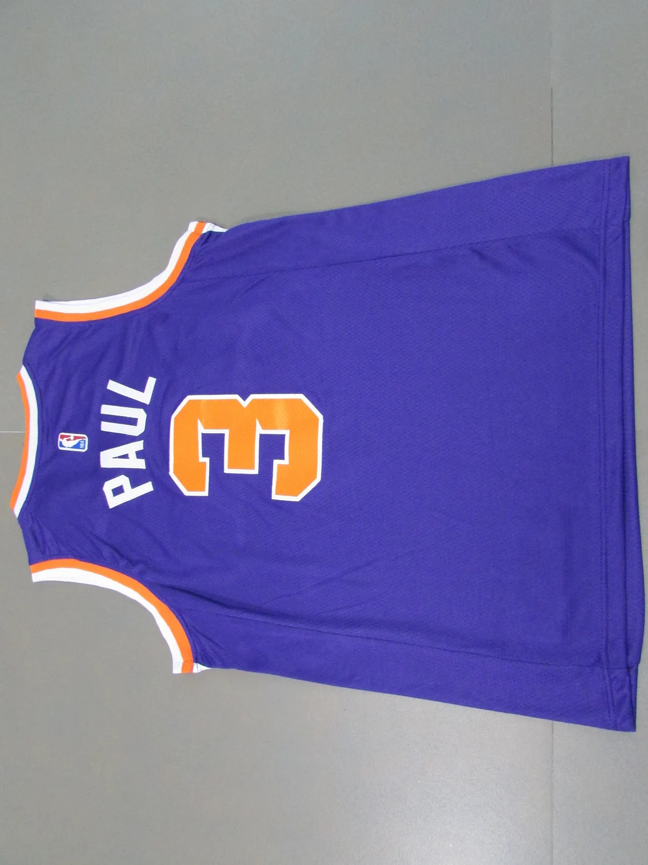 Nike Phoenix Suns Chris Paul #3 বেগুনি কমলা হাতা ছাড়া V গলা জার্সি 2