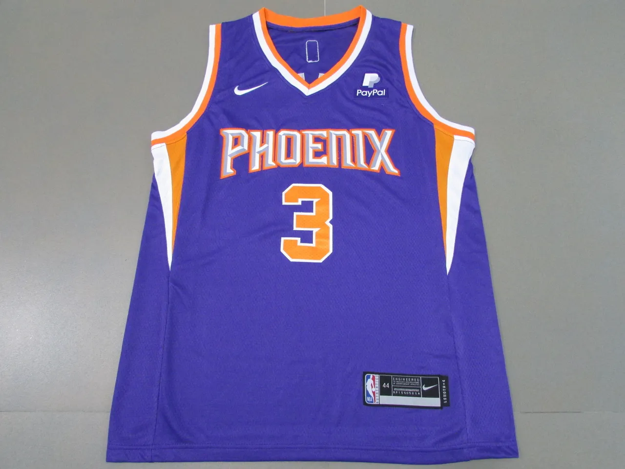Nike Phoenix Suns Chris Paul #3 বেগুনি কমলা হাতা ছাড়া V গলা জার্সি 3