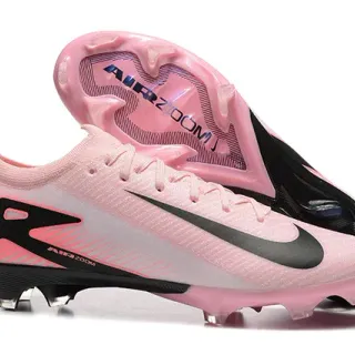 Nike Rose Noir Low-Cut Knit Upper Asymétrique Lacets Firm-Ground Chaussures de Football
