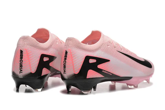 Nike Rose Noir Low-Cut Knit Upper Asymétrique Lacets Firm-Ground Chaussures de Football 2