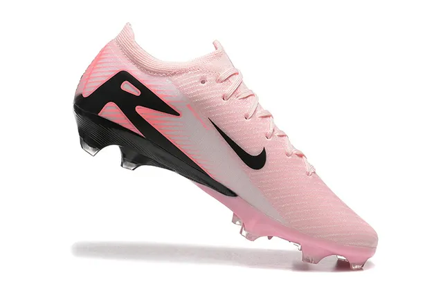 Nike Rose Noir Low-Cut Knit Upper Asymétrique Lacets Firm-Ground Chaussures de Football 4