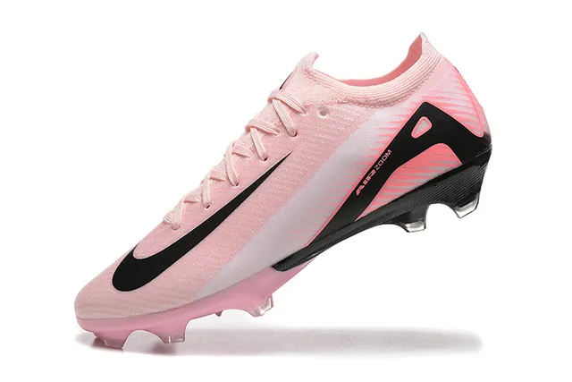 Nike Rose Noir Low-Cut Knit Upper Asymétrique Lacets Firm-Ground Chaussures de Football 5