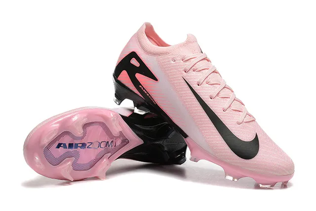 Nike Rose Noir Low-Cut Knit Upper Asymétrique Lacets Firm-Ground Chaussures de Football 6