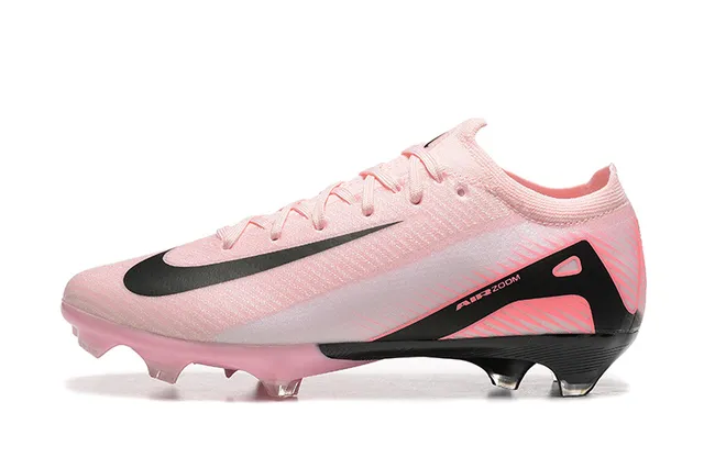 Nike Rose Noir Low-Cut Knit Upper Asymétrique Lacets Firm-Ground Chaussures de Football 10