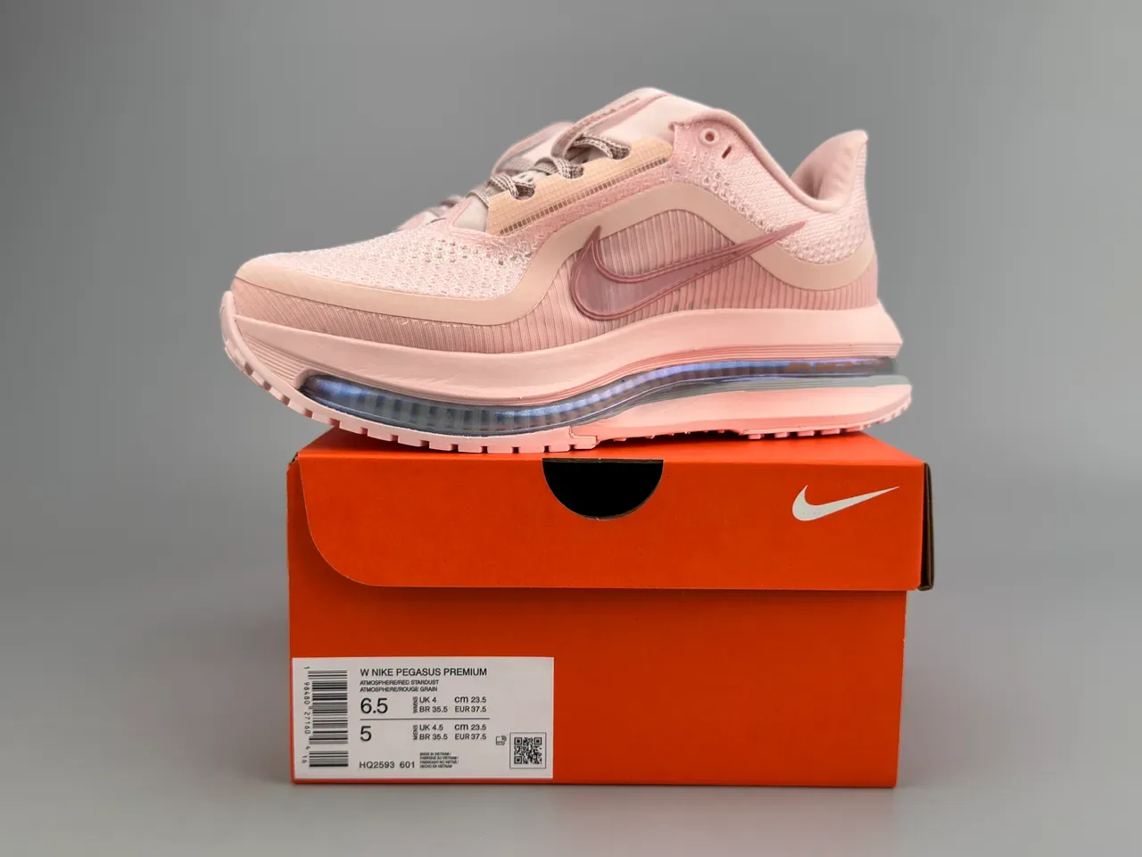Nike Pink Gray Engineered Mesh Upper Visible Air Zoom Unit Running Shoes 4