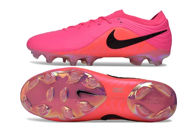 Nike গোলাপি নারঙ্গি লো-কাট সিন্থেটিক উপরের অংশ রিবড টেক্সচার ফার্ম-গ্রাউন্ড ফুটবল জুতা 16