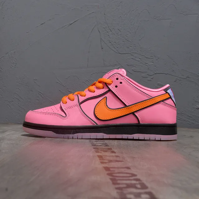Nike Chaussures de Skate Low-Top Perforées à l'orteil en Rose Orange 7
