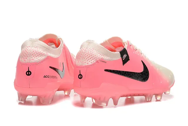 Nike وردي أبيض بوتي منخفض الجزء العلوي الشفاف السفح الخارجي الشفاف أرضية صلبة أحذية كرة القدم 2