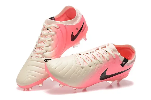 Nike وردي أبيض بوتي منخفض الجزء العلوي الشفاف السفح الخارجي الشفاف أرضية صلبة أحذية كرة القدم 3