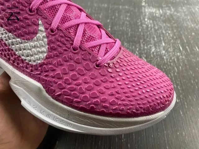 Nike Pink White Textured Scale-Pattern Knit Upper Low-Top Silhouette Basketball Shoes 10