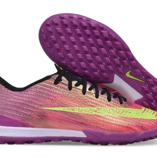 Nike Roxo Rosa Flyknit Upper Iridescent Gradient Turf Sapatos de Futebol