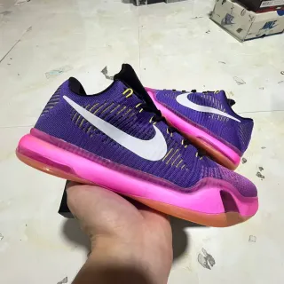 Zapatillas de baloncesto Nike con upper de punto púrpura rosa visible amortiguación de largo completo
