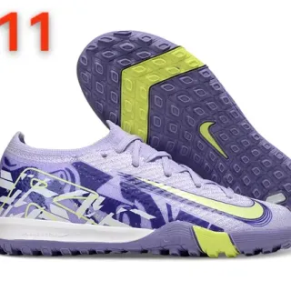 Nike Roxo Amarelo Knit Upper Impressão Gráfica Chuteira de Futebol Turf