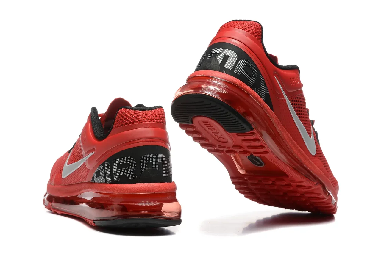 Nike Chaussures de Running avec la tige en mesh rouge et noir, amortissement d'air visible sur toute la longueur 3