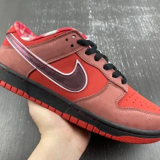 Nike SB Dunk Low Red Burgundy Swoosh Skateboard Shoes