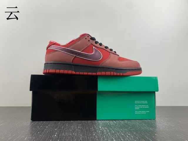 Nike SB Dunk Low Red Burgundy Swoosh Skateboard Shoes 3