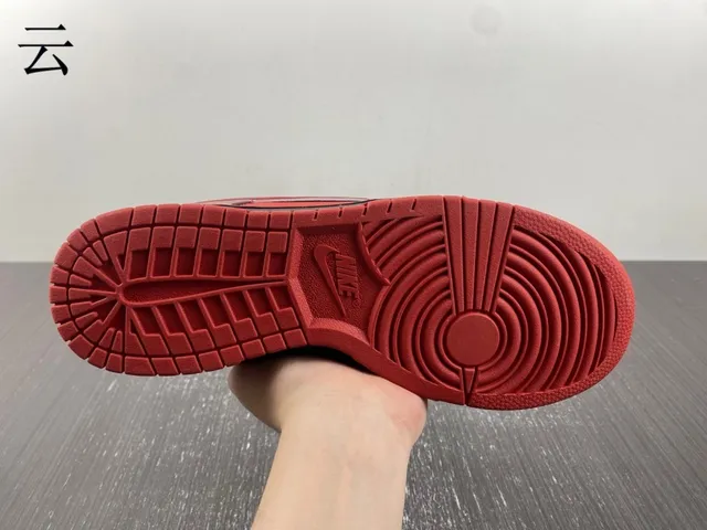 Nike SB Dunk Low Red Burgundy Swoosh Skateboard Shoes 6