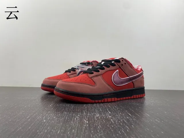 Nike SB Dunk Low Red Burgundy Swoosh Skateboard Shoes 17